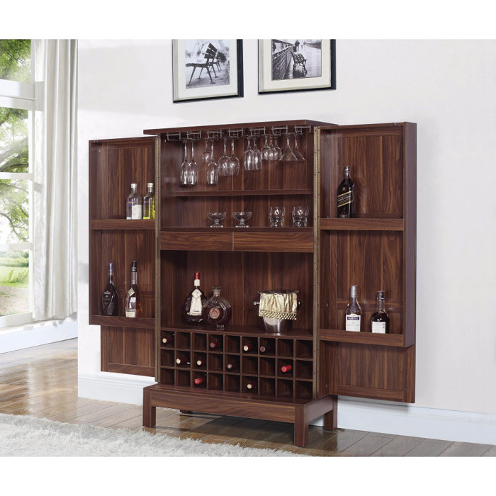 New Red Classic Barn Door Wine Bottle Design Storage Rack Cabinet