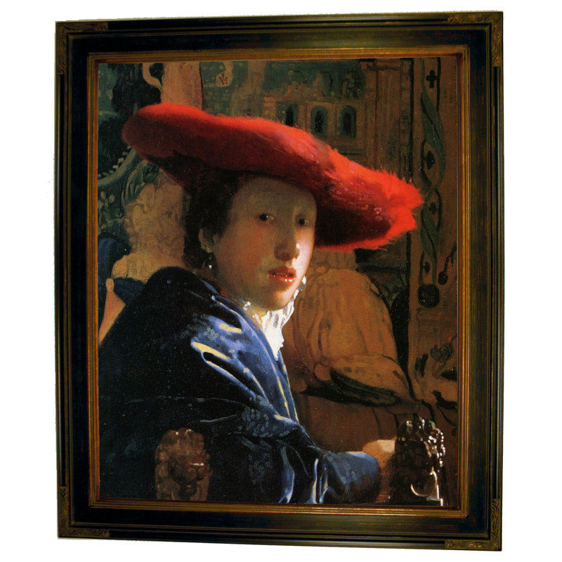 Historic Art Gallery Girl With A Red Hat By Johannes Vermeer