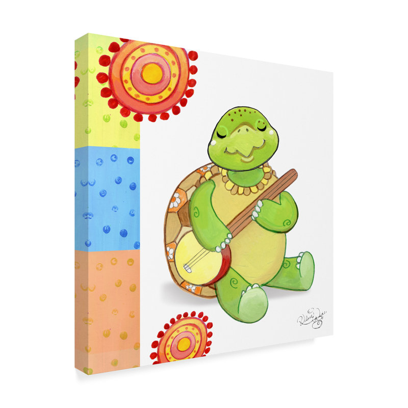 Trademark Art Turtles Banjo Acrylic Painting Print On Wrapped Canvas Wayfair
