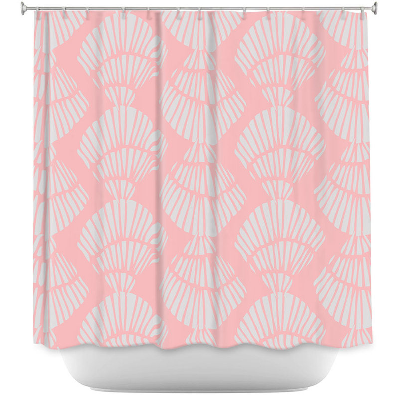 Highland Dunes Hulsey Seashell Cotton Candy Single Shower Curtain