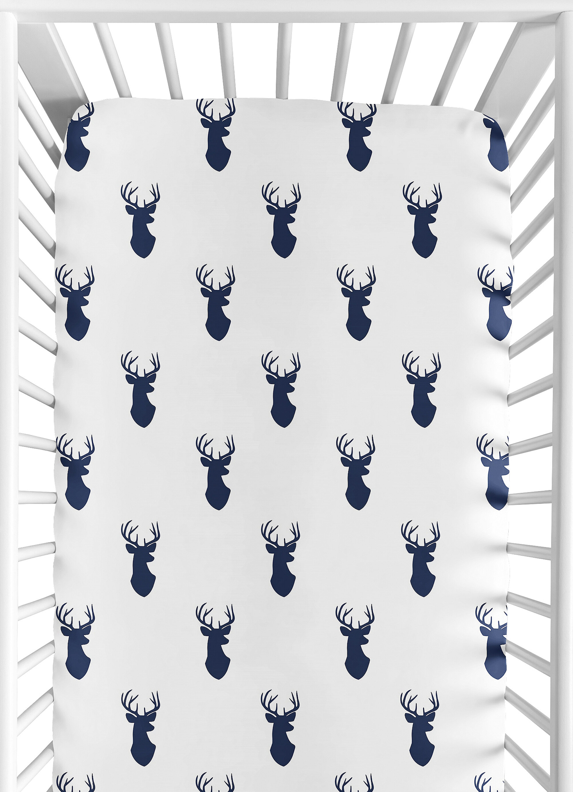 navy blue fitted crib sheet