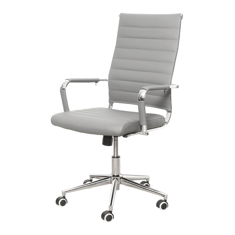 Yumi Ribbed Ergonomic Conference Chair Color: Gray