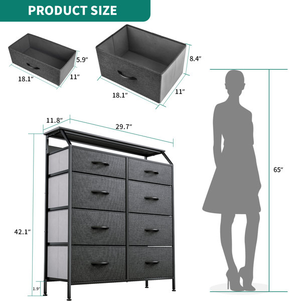 Rebrilliant Kestyn 8 Drawer 29.7'' W | Wayfair