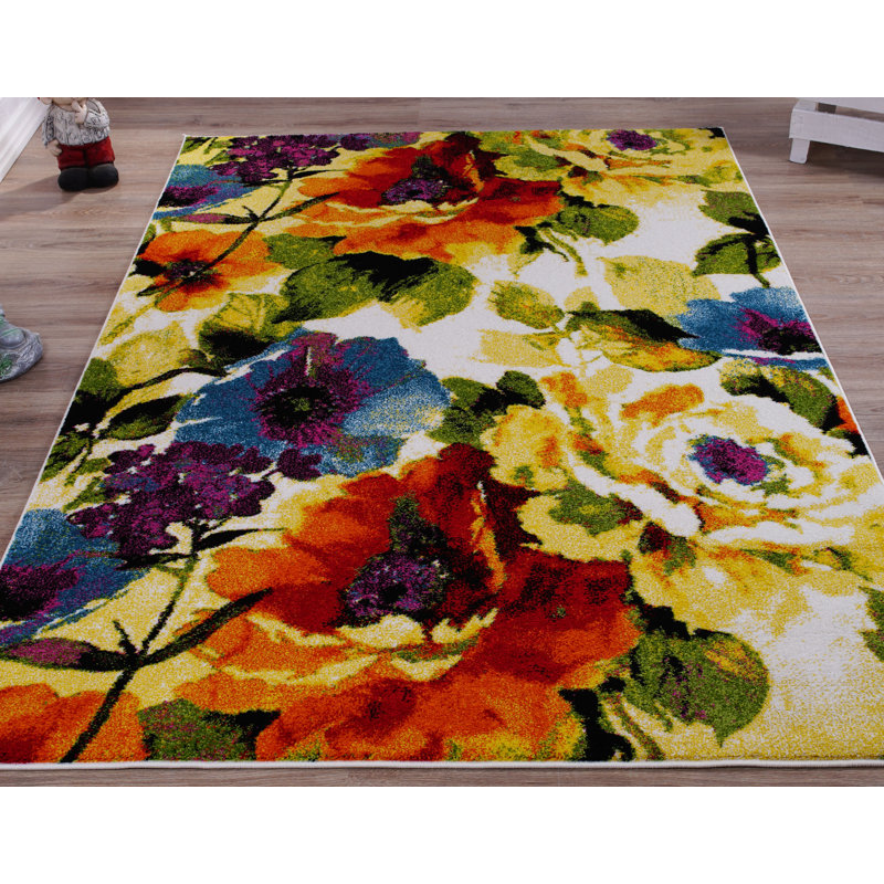 Winston Porter Multi Colour Floral Area 