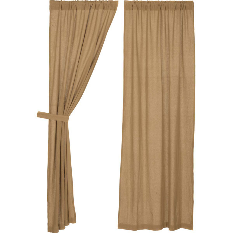 Gracie Oaks Lindenwold Solid Burlap Curtain Panels Reviews Wayfair