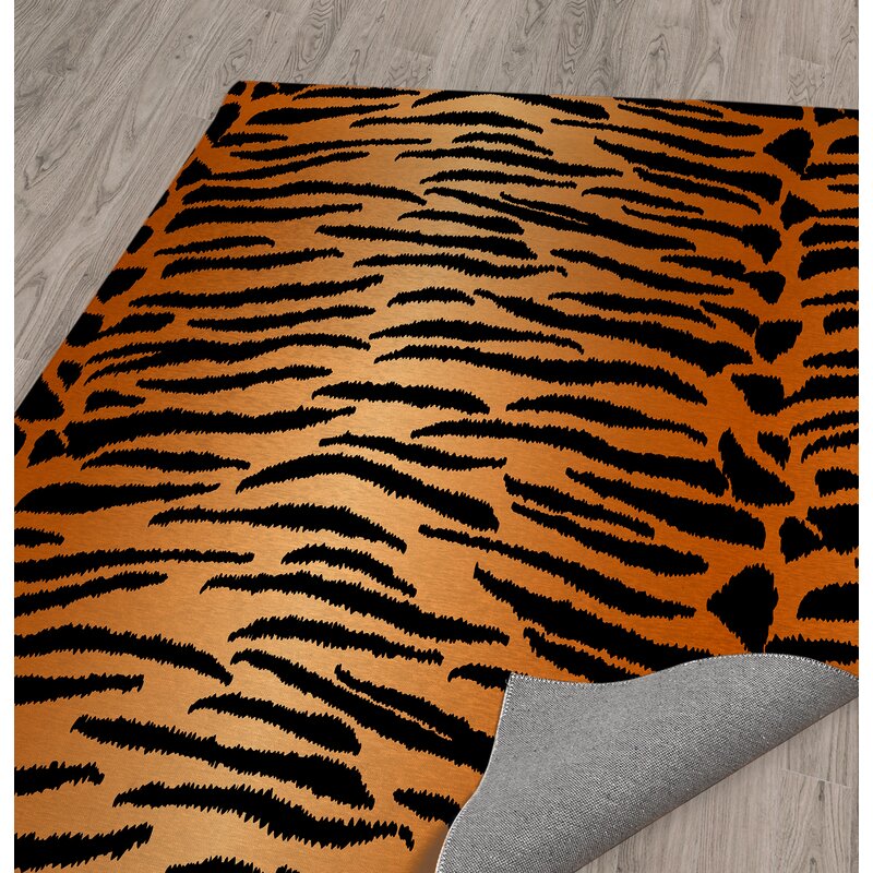 Bloomsbury Market Strathairn Tiger Black/Orange Rug | Wayfair.ca