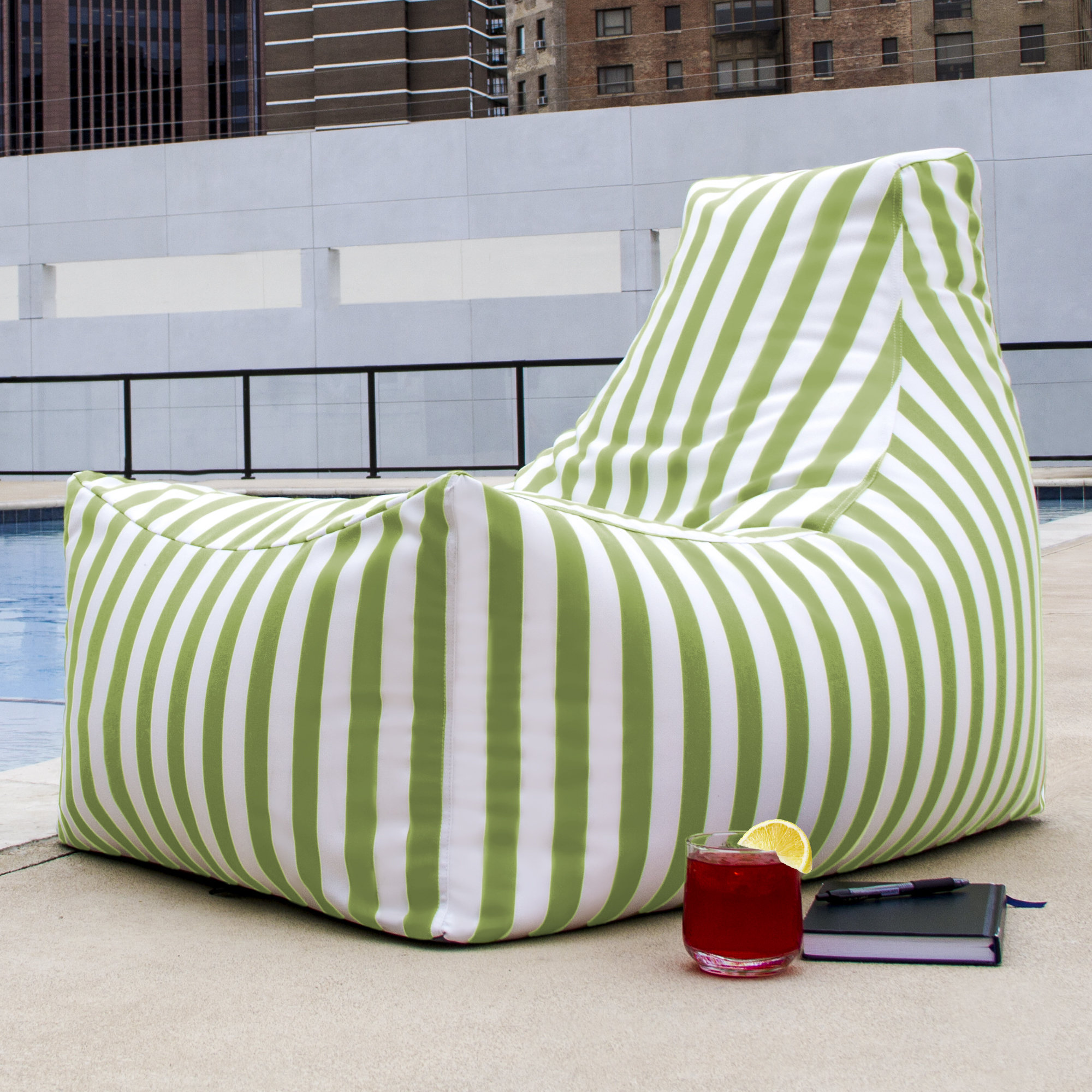 Outdoor Striped Bean Bag Lounger