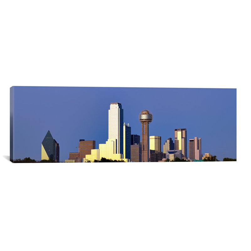 Ebern Designs Panoramic Skyscrapers In A City Reunion Tower Dallas Texas Usa 6 Wrapped Canvas Photographic Print Wayfair