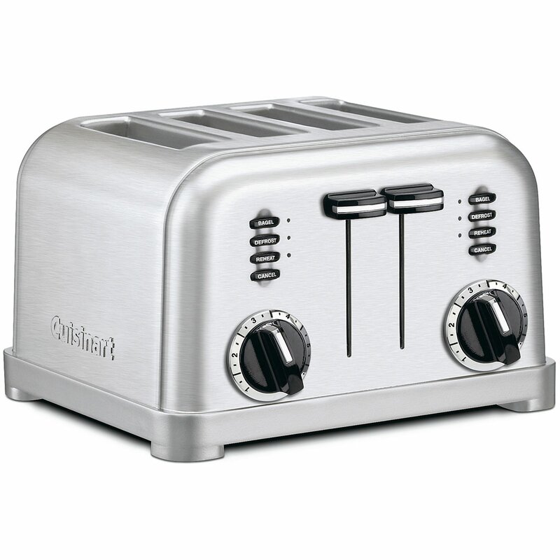 Metal Classic 4 Slice Toaster in Brushed Stainless