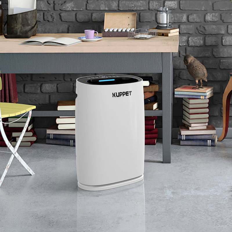Kuppet Air Purifier With Air Quality Sensor Air Cleaner For Home Smoke Dust Mold Smokers And Pets White Us 110v With Hepa Filter Wayfair