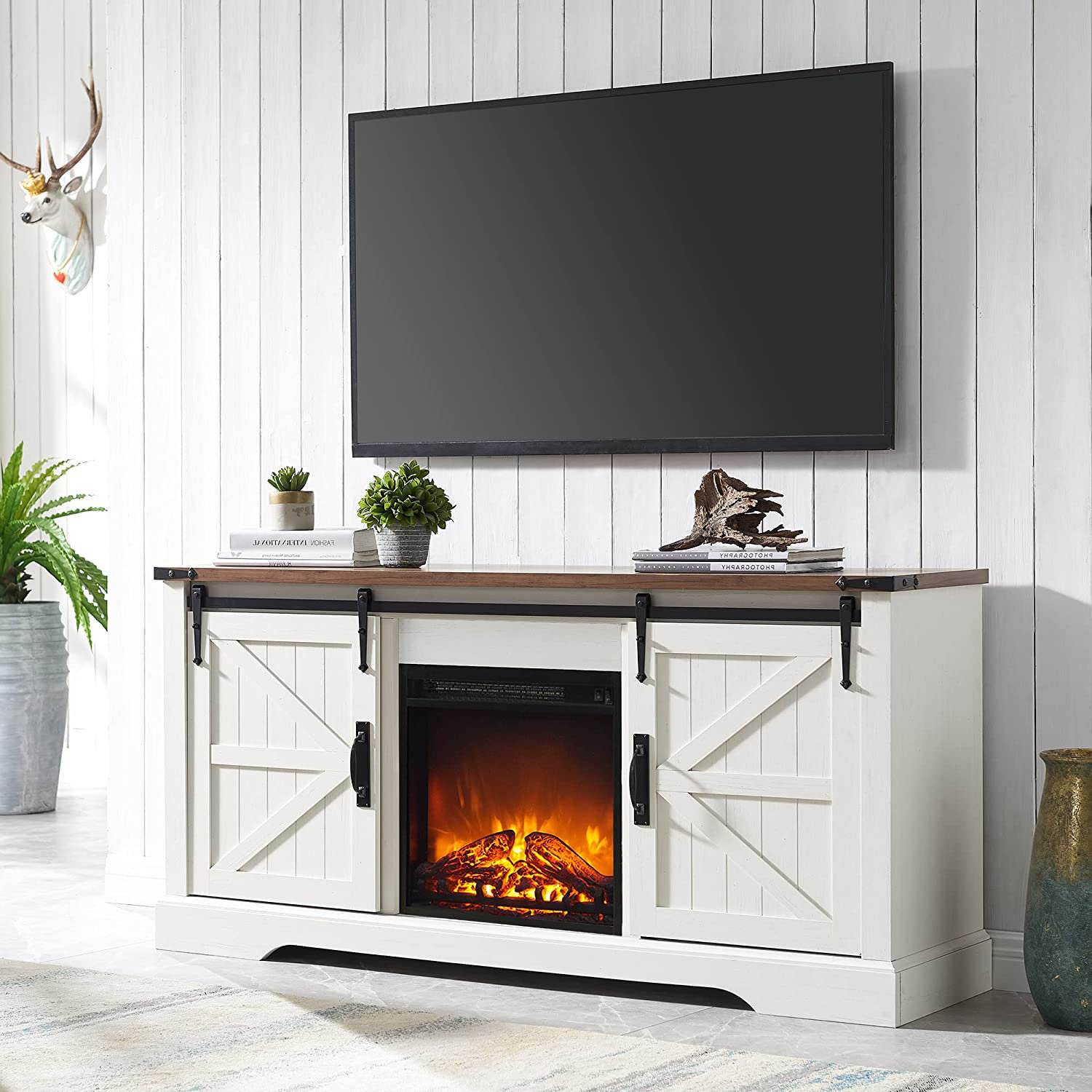 Gracie Oaks TV Stand For TVs Up To 65" With Fireplace & Reviews Wayfair