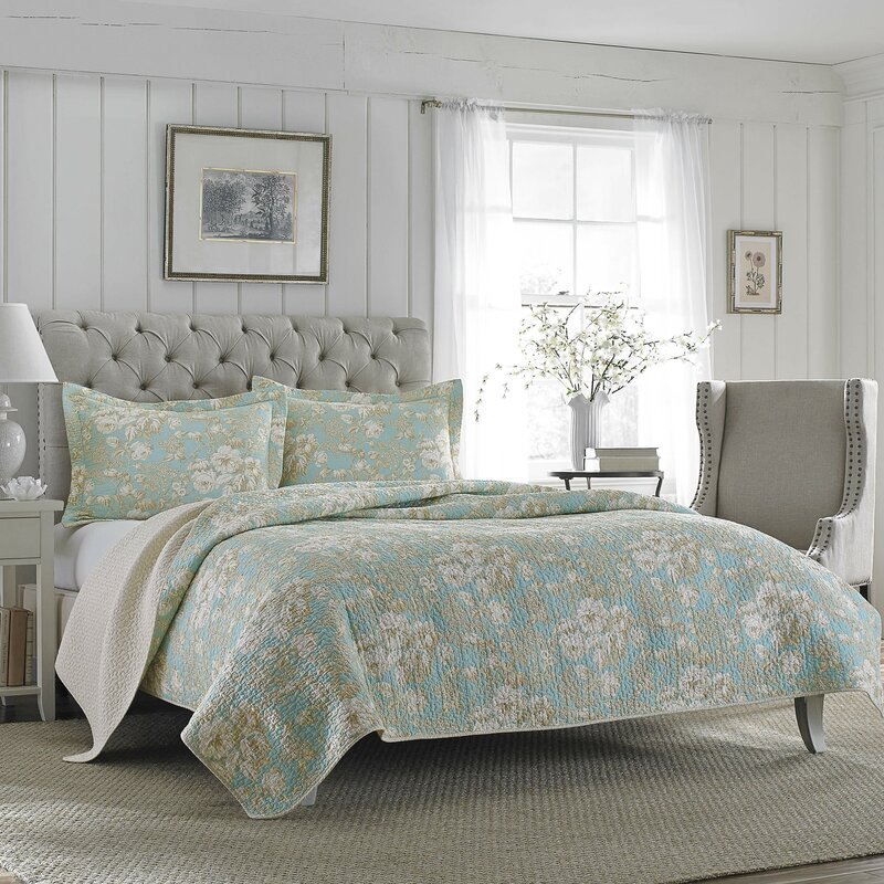 Laura Ashley Brompton Cotton Reversible Quilt Set By Laura Ashley