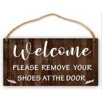 Please Take Your Shoes Off Sign Plaque UV Rated Outdoor Indoor Remove Boots 