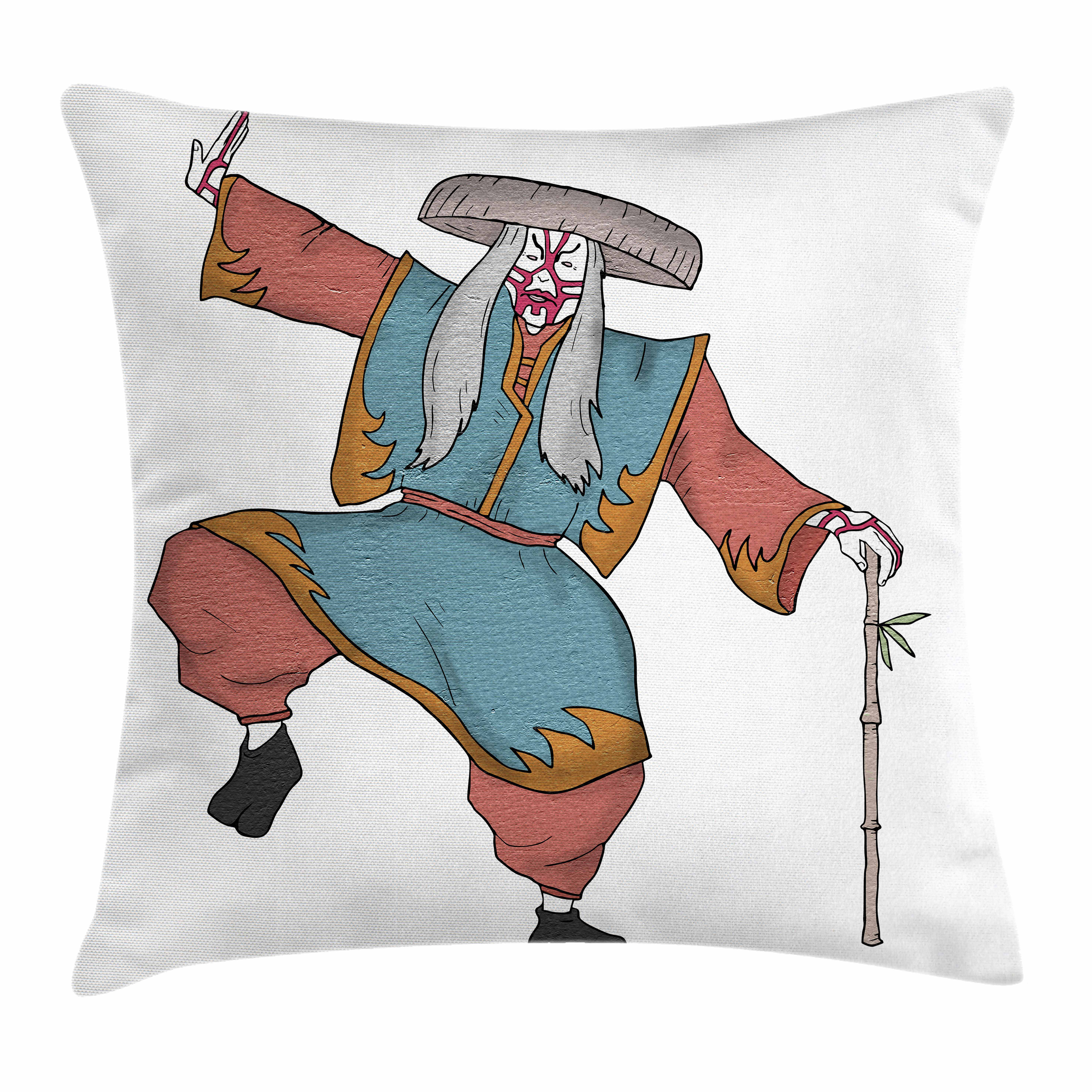Ambesonne Kabuki Mask Asian Costume Hat Square Pillow Cover Wayfair