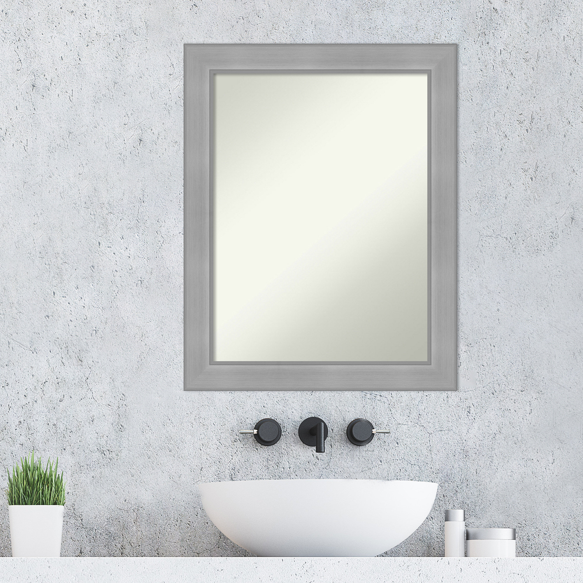 Latitude Run® Vista Brushed Nickel 22.25 in. x 28.25 in. Bathroom