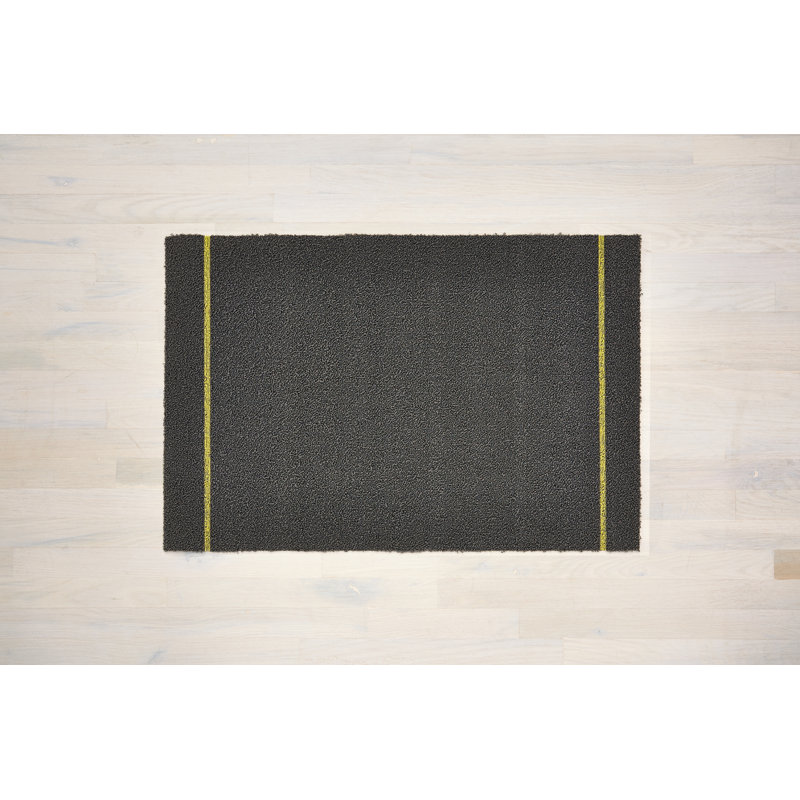 Chilewich Simple Stripe Shag Plus Citron Non Slip Outdoor Door Mat