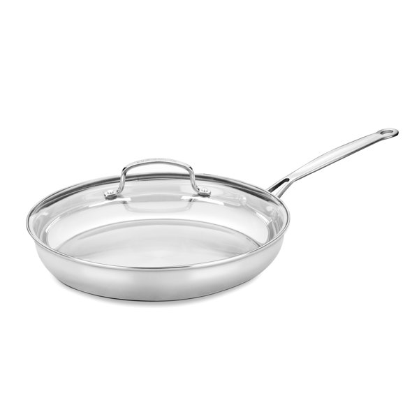 Cuisinart Chef's Classic 12" Non Stick Stainless Steel (18/10) 2 Piece Skillet with Lid