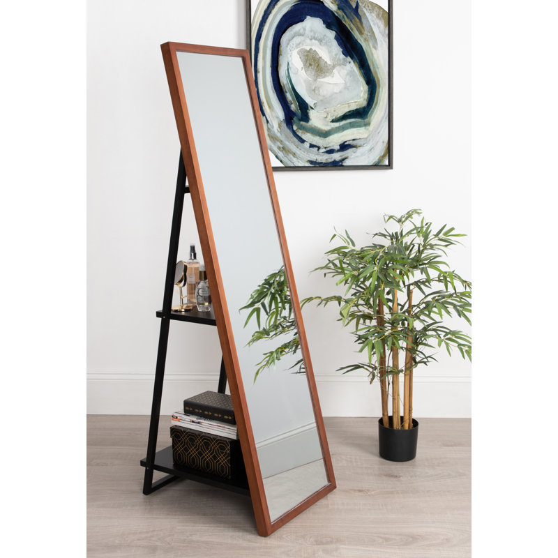 Abrahams Traditional Beveled with Shelves Full Length Mirror & Reviews