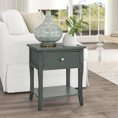 Evangelyne Solid Wood End Table with Storage