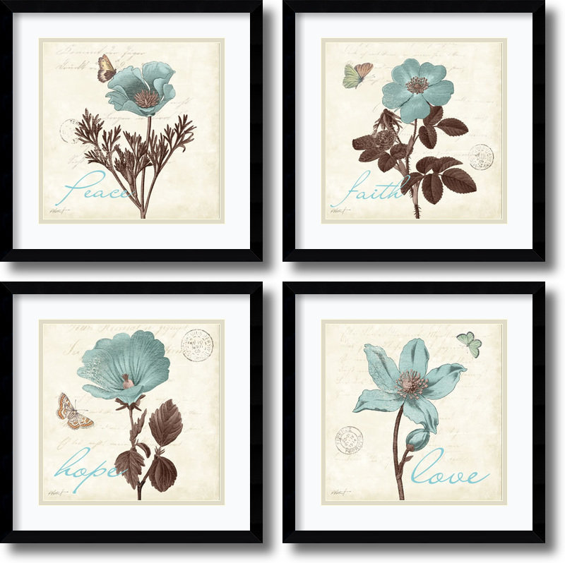 Amanti Art Touch Of Blue Black Frame By Katie Pertiet 4 Piece