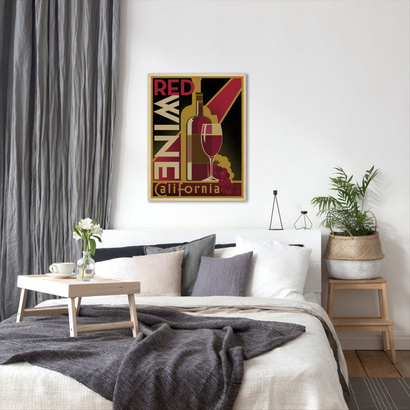 East Urban Home Wine Red Wine Vintage Advertisement On Wrapped Canvas Wayfair