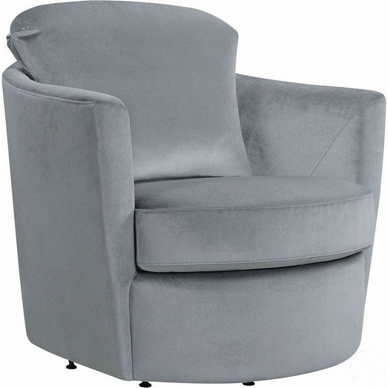 Brayden Studio Vittorio Velvet Upholstered Round Swivel Barrel Chair Wayfair
