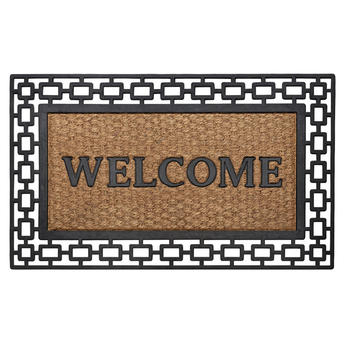 Northampton Wrought Iron Rubber 30 In X 18 In Non Slip Outdoor Door Mat