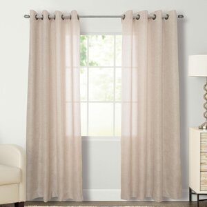 Flynn Solid Grommet Single Curtain Panel