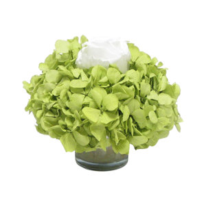 Rose and Hydrangea Basil in Mercury Glass Votive