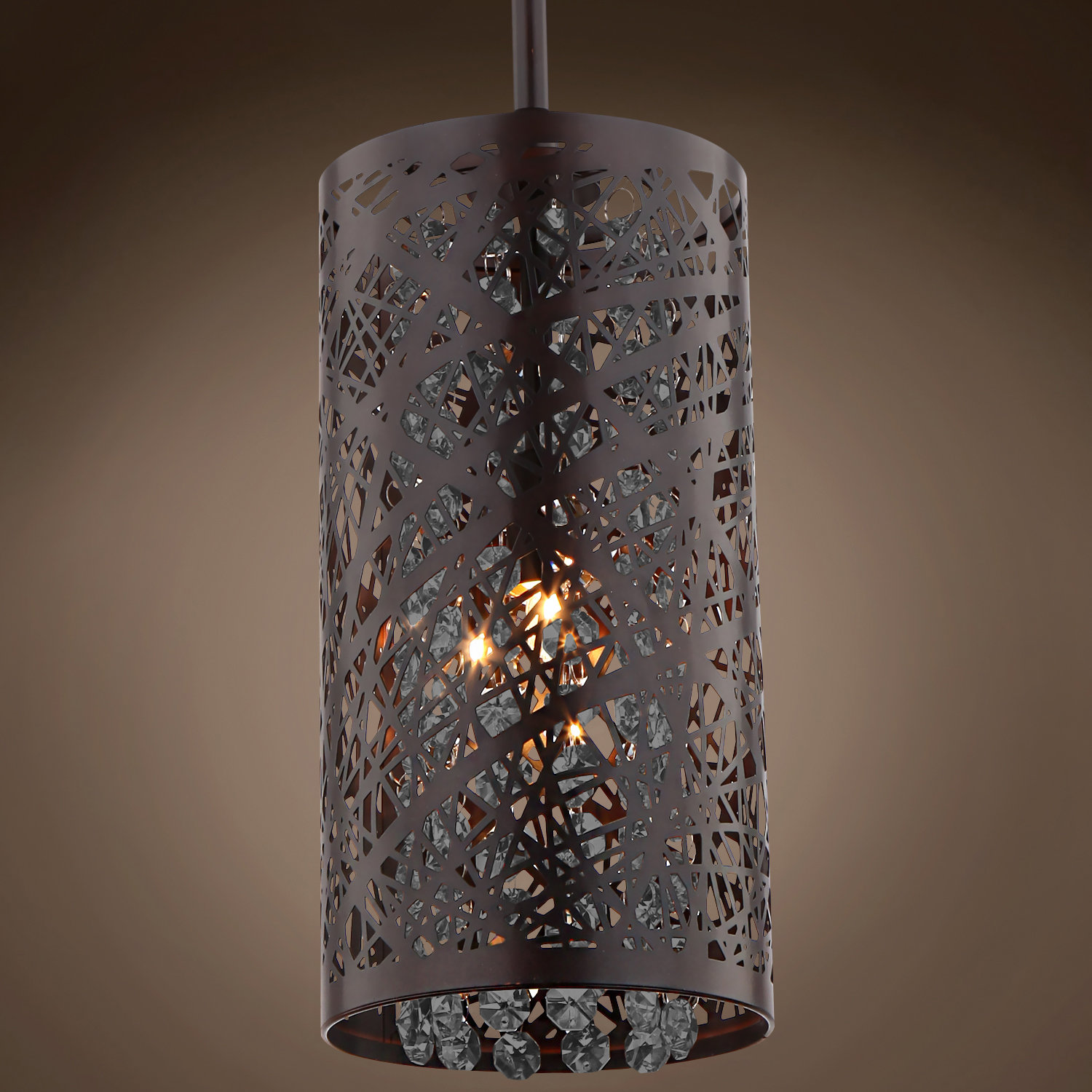 Mercer41 Hodder 1 Light Single Cylinder Pendant With Crystal Accents Wayfair