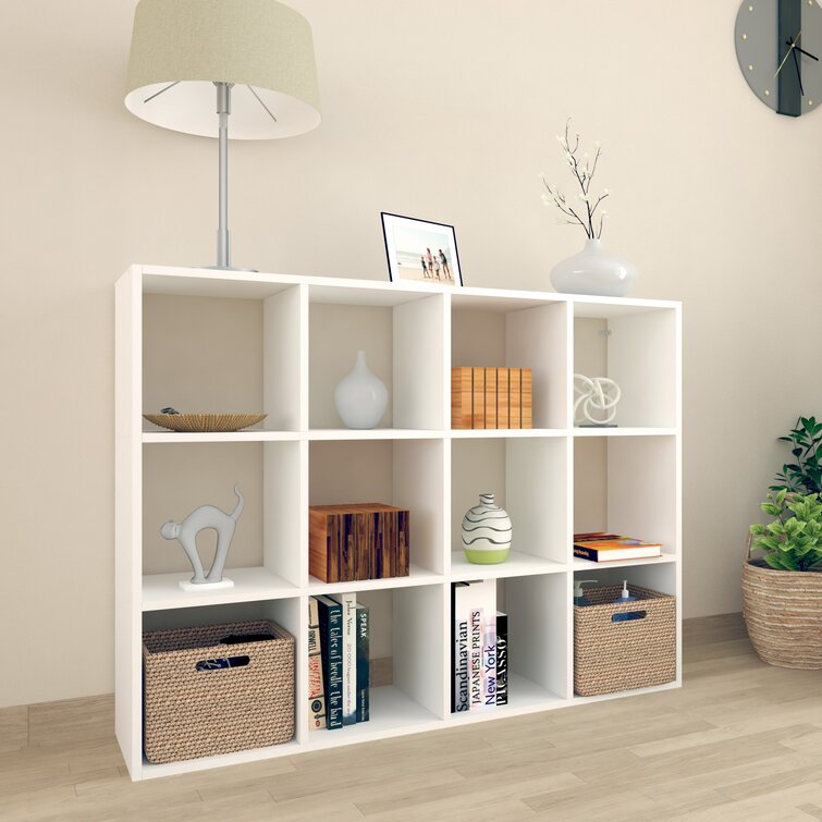 4 Tier 8 Cubes Organizer Shelves 7 Cube Bedroom and Office Bookcase Shelve for Living Room Cube Storage Study Room 