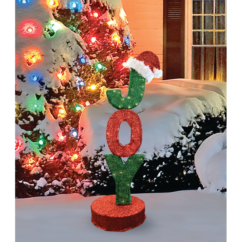 Northlight 43 5 Rotating Red And Green Lighted Joy Sign Christmas Outdoor Decoration Reviews