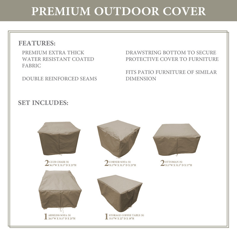 Sol 72 Outdoor Rochford 8 Piece Patio Furniture Cover Set