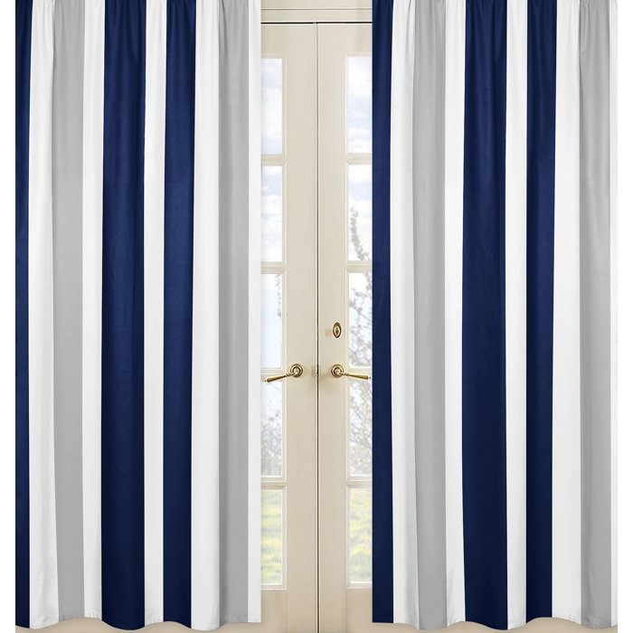 Sweet Jojo Designs Stripe Striped Semi Sheer Rod Pocket Curtain Stripe Striped Semi Sheer Rod Pocket Curtain Panels