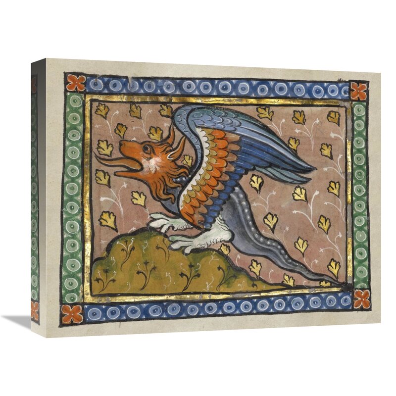 A Dragon by Franco-Flemish 13Th Century - Wrapped Canvas Print