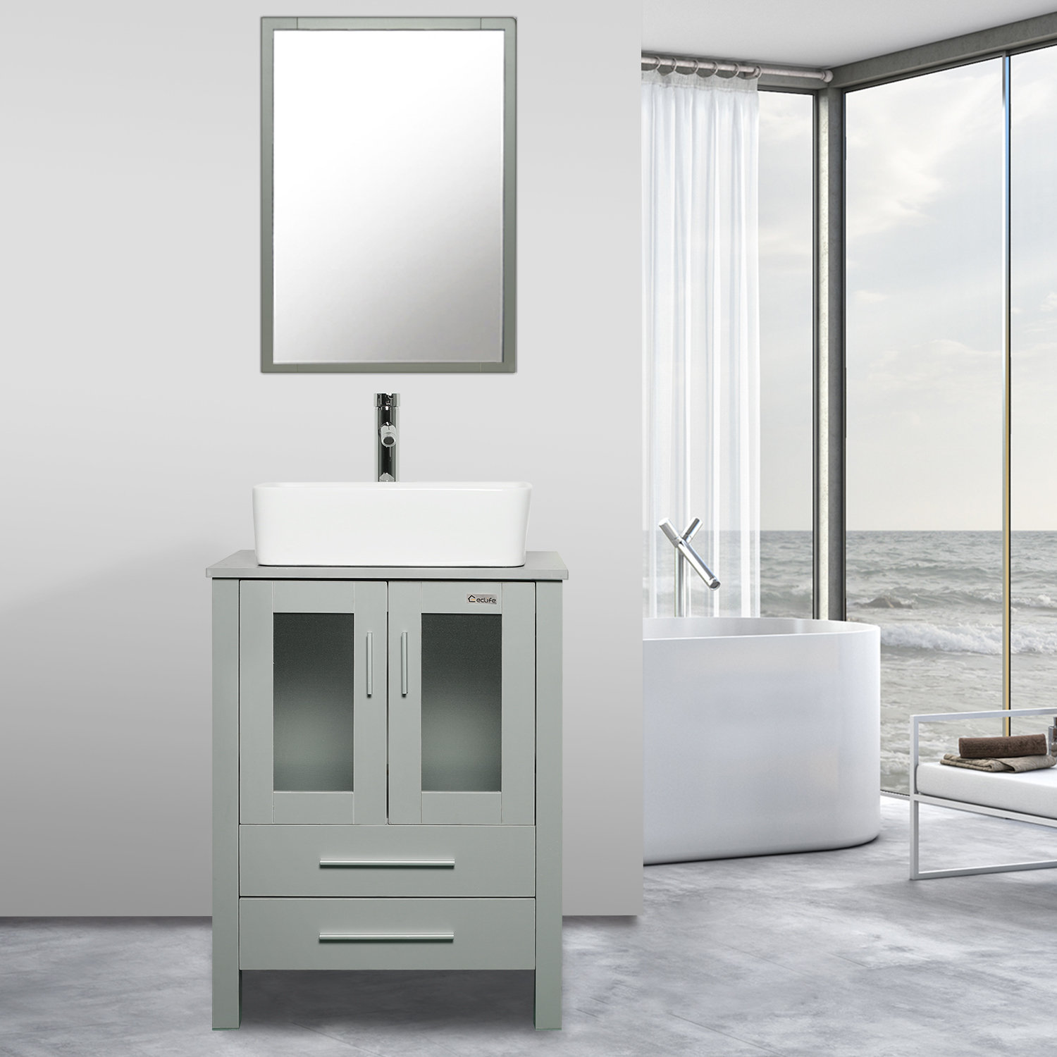 Eclife 24 Single Bathroom Vanity Set With Mirror Reviews Wayfair