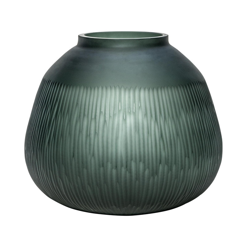 Janus Et Cie Dupioni Green 9 75 Indoor Outdoor Glass Table Vase Wayfair