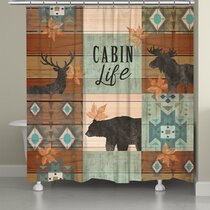 Big Horned Moose Shower Curtain Bathroom Decor Fabric & 12hook 71X71IN 