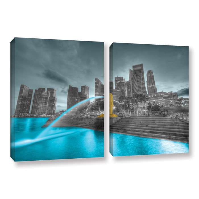 SKYLINE CITY LIGHTS LONDON BY NIGHT CASCADE CANVAS PRINT WALL ART READY TO HANG