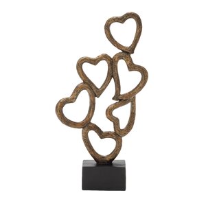 Polystone Heart Table Sculpture