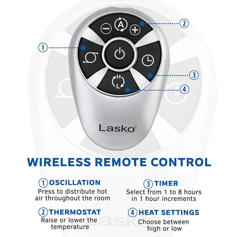 Lasko Ceramic 5 118 Btu Portable Electric Tower Heater With Remote Control Reviews Wayfair