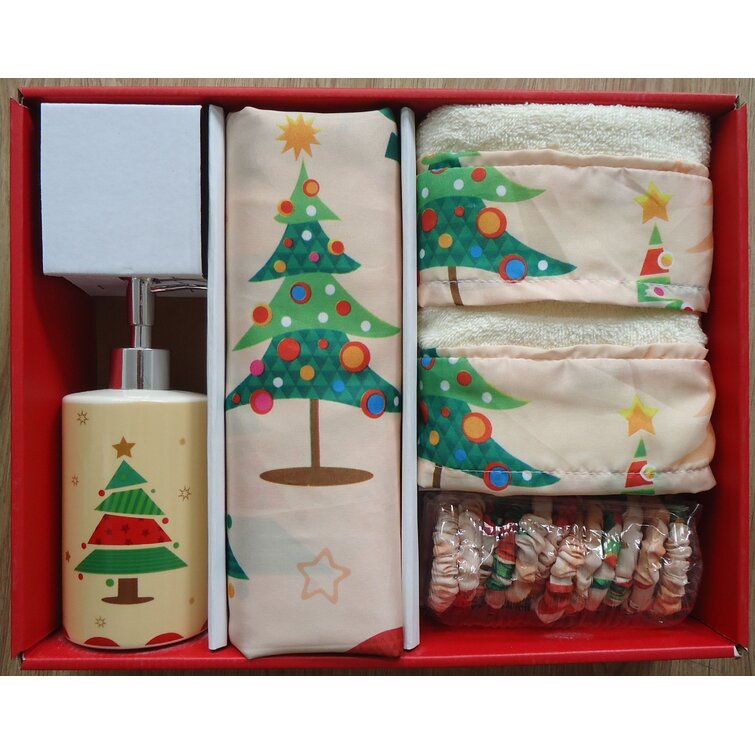 Carnation Home Fashions 16-Piece Bath Set O Christmas Tree O Christmas Tree XFSC-SET/OC 