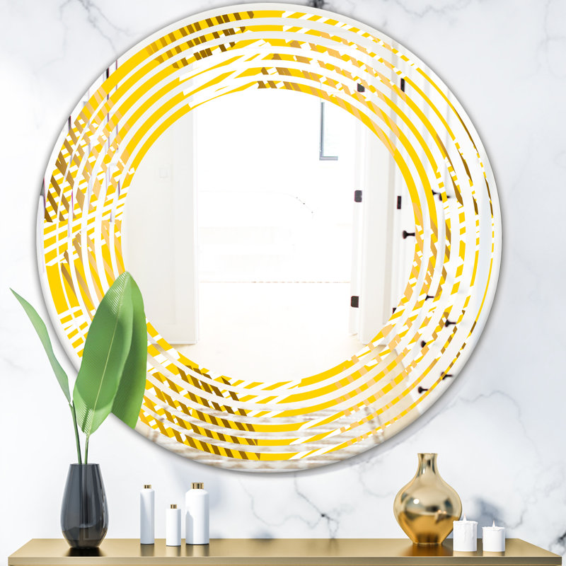 East Urban Home Wave Abstract Iv Modern Frameless Wall Mirror Wayfair