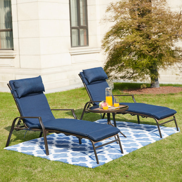 Darby Home Co Wabbaseka 63 Long Reclining Chaise Lounge Set With Cushion With Table Reviews Wayfair
