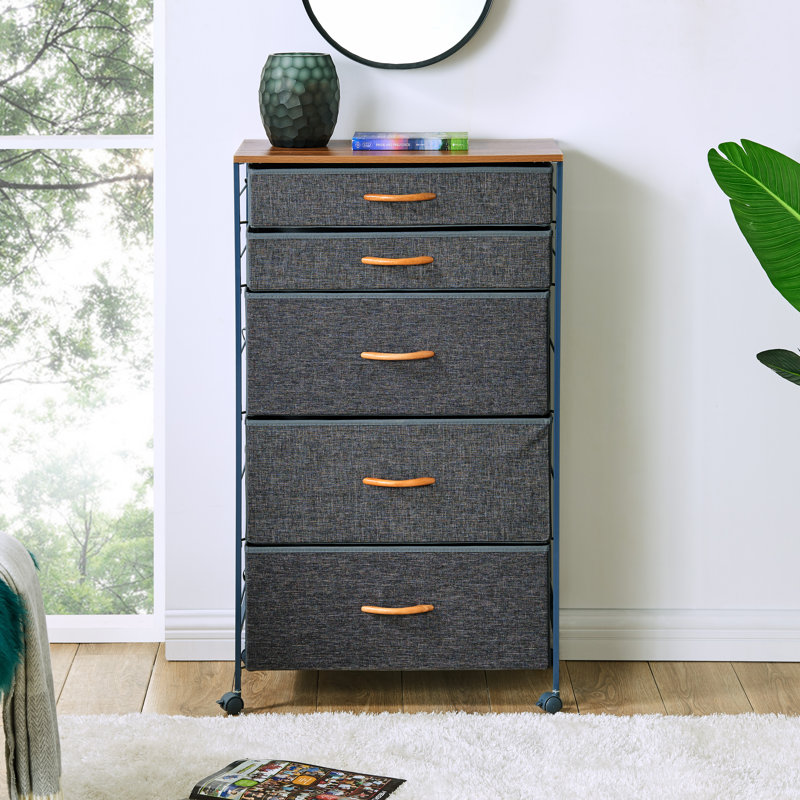 Ebern Designs Sania Fabric 5 Drawer Storage Chest Wayfair