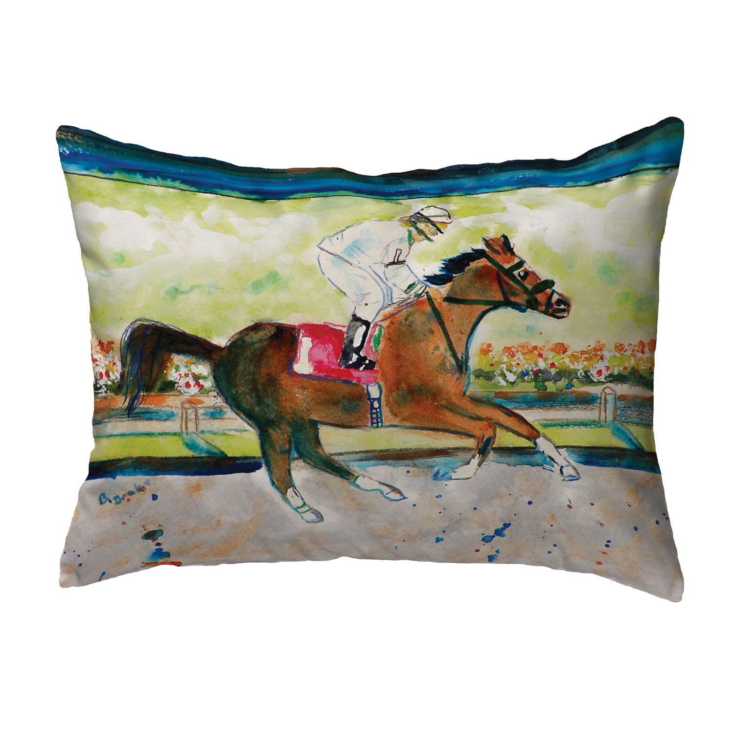 Charlton Home Nyah Racing Horse Indoor Outdoor Lumbar Pillow Wayfair