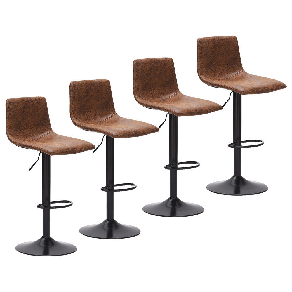 4 brown bar stools