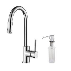 Single Handle Pull Down Kitchen Faucet Set with Spray Dispenser