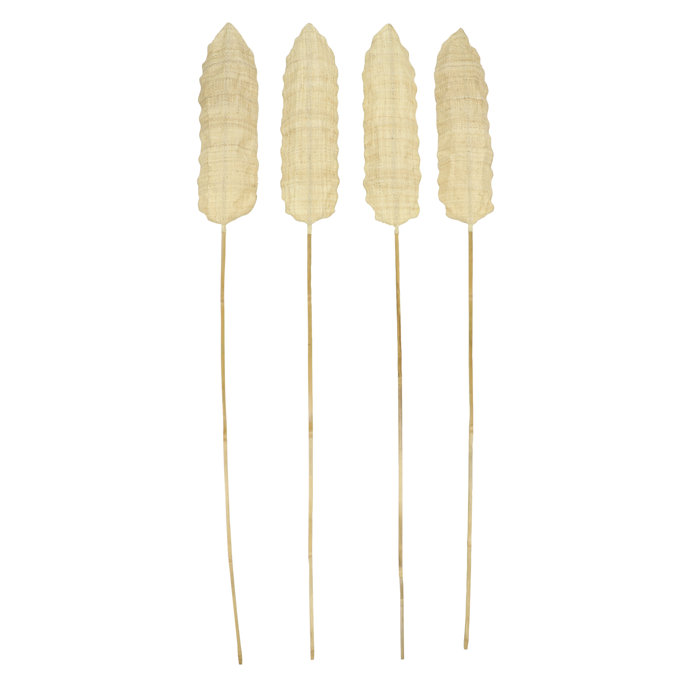 Bay Isle Home Avila Tall Rustic Palm Leaf And Bamboo Decor Fan
