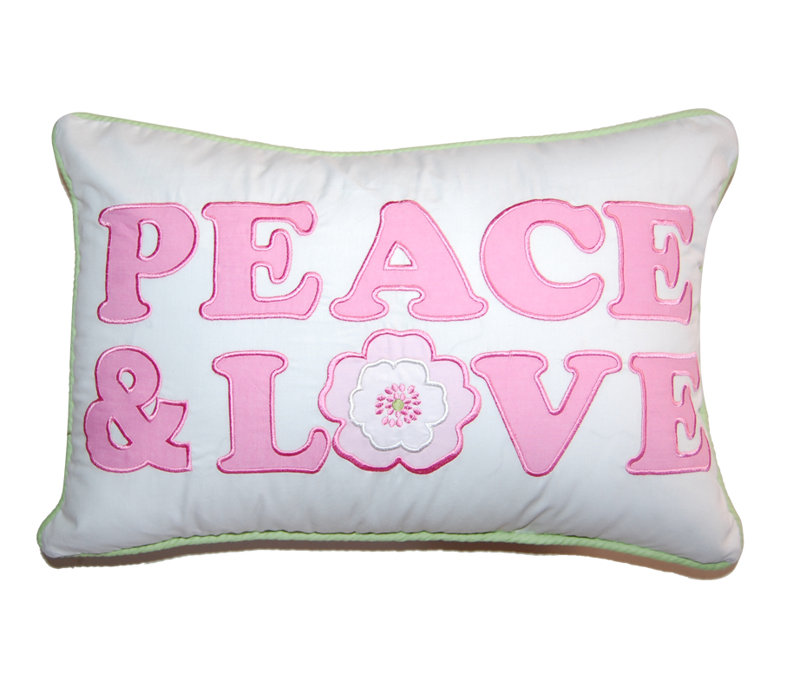 Viv Rae Greta Pastel Peace Love Decorative Cotton Lumbar